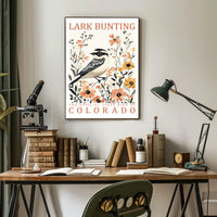 Lark Bunting Elegance: Colorado's State Bird Poster
