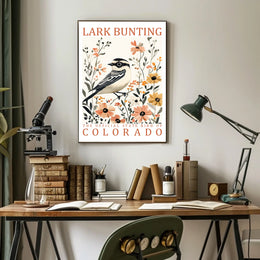 Lark Bunting Elegance: Colorado's State Bird Poster