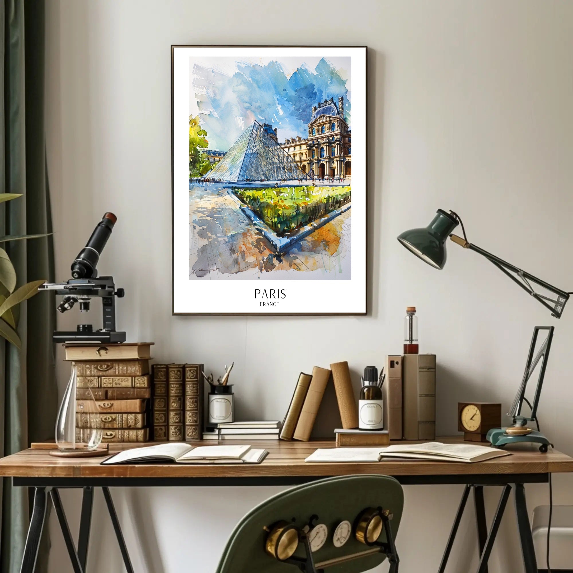 Louvre Pyramid Paris Travel Poster PosterGoat