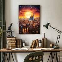 Sunset Over The Ancient City Poster