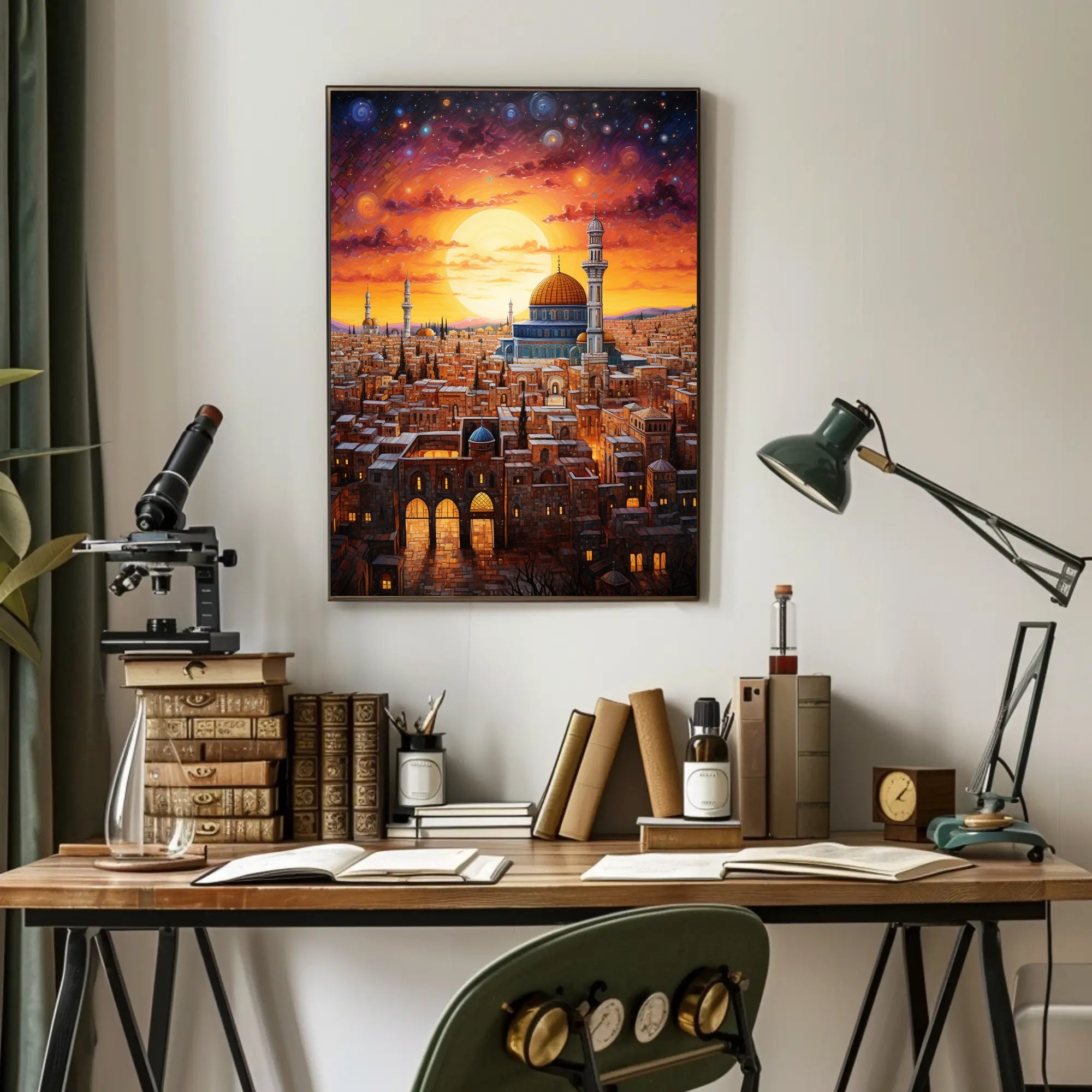 Sunset Over The Ancient City Poster