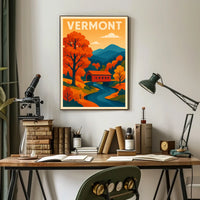 Autumn Vermont Rustic Wanderlust Poster