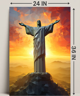 Christ The Redeemer At Sunset Poster