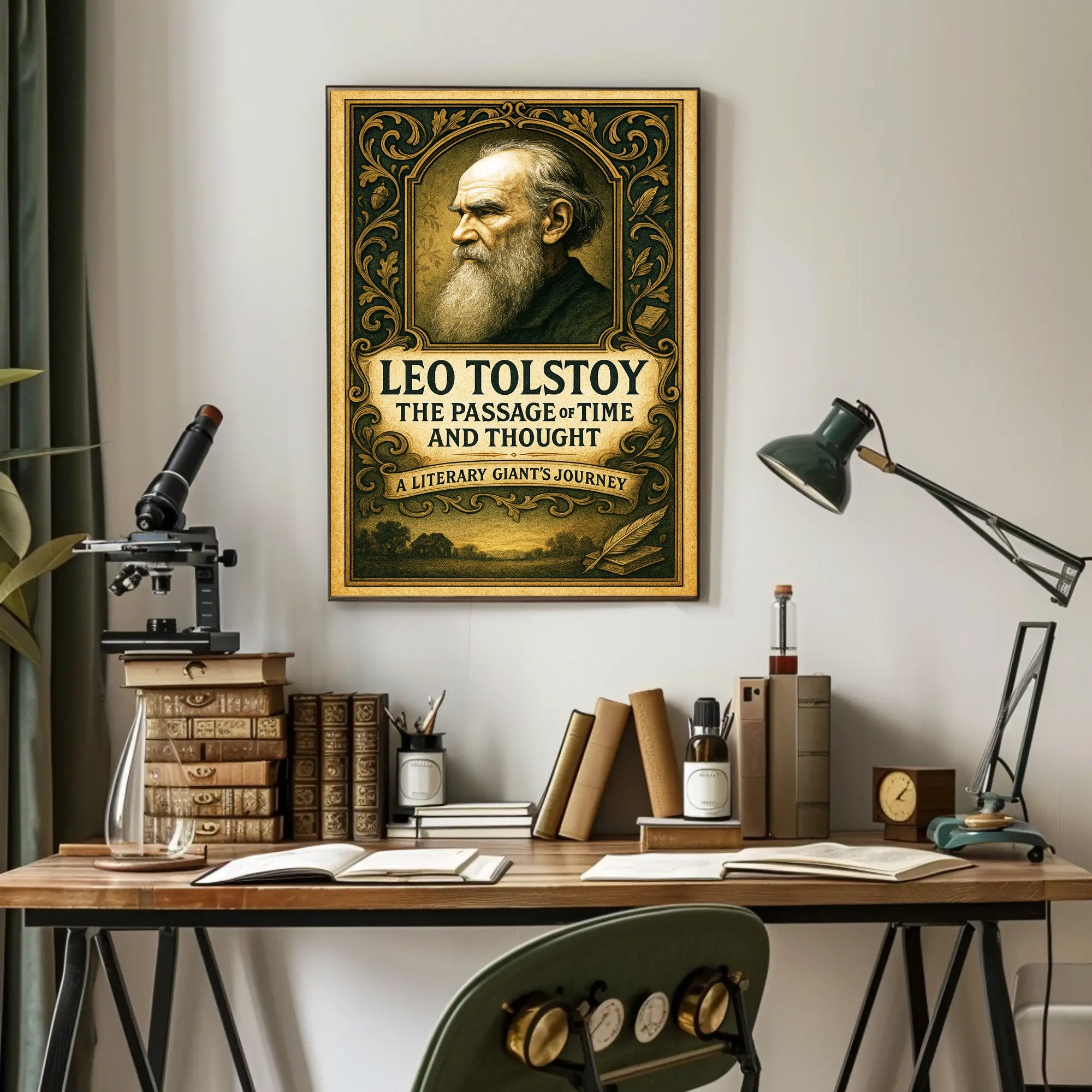 Leo Tolstoy The Passage of Time and Thought Poster PosterGoat