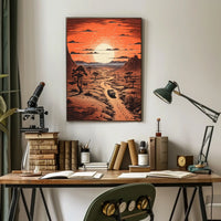 Desert Journey at Sunrise Travel Poster