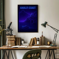 Amalfi Coast Futuristic Design Poster Wall Art For Decor