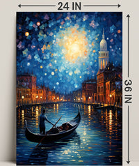 Moonlit Gondola Ride Poster