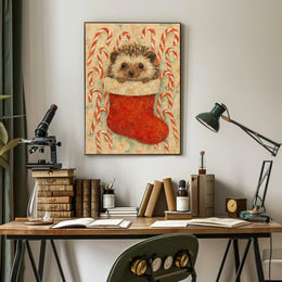 Hedgehog In Stocking Poster