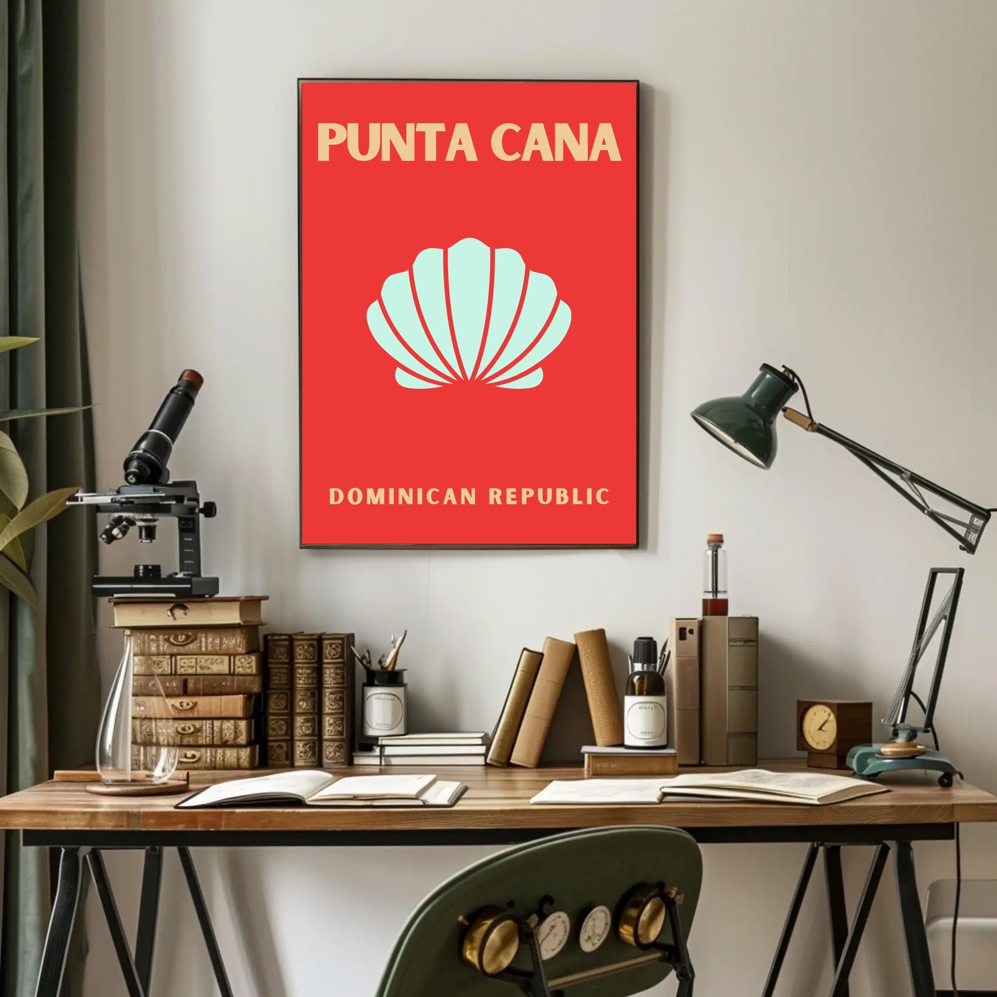 Punta Cana Travel Poster with Vibrant Shell Design PosterGoat