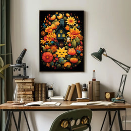 Enchanted Floral Cottage Poster
