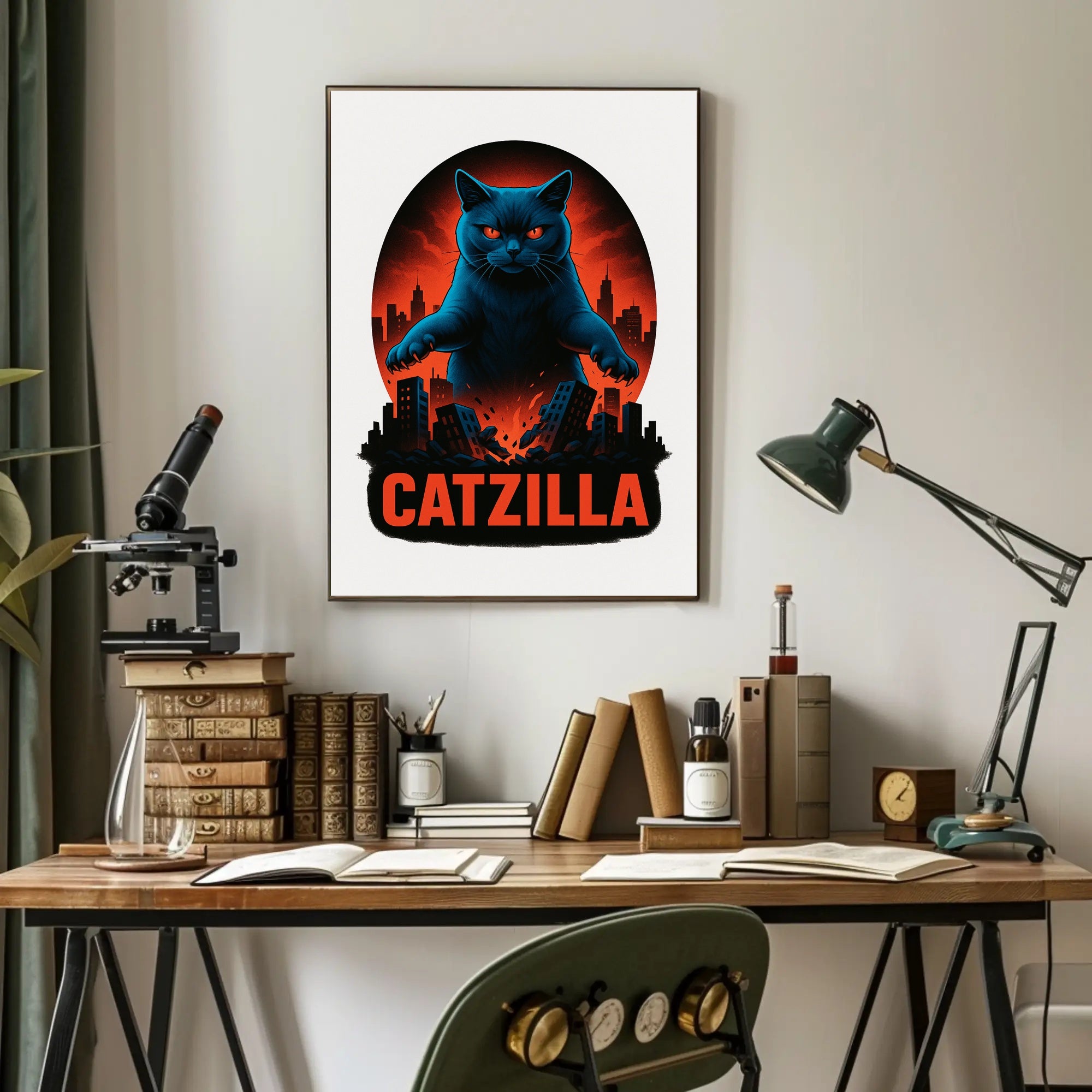 Catzilla Strikes! Poster PosterGoat