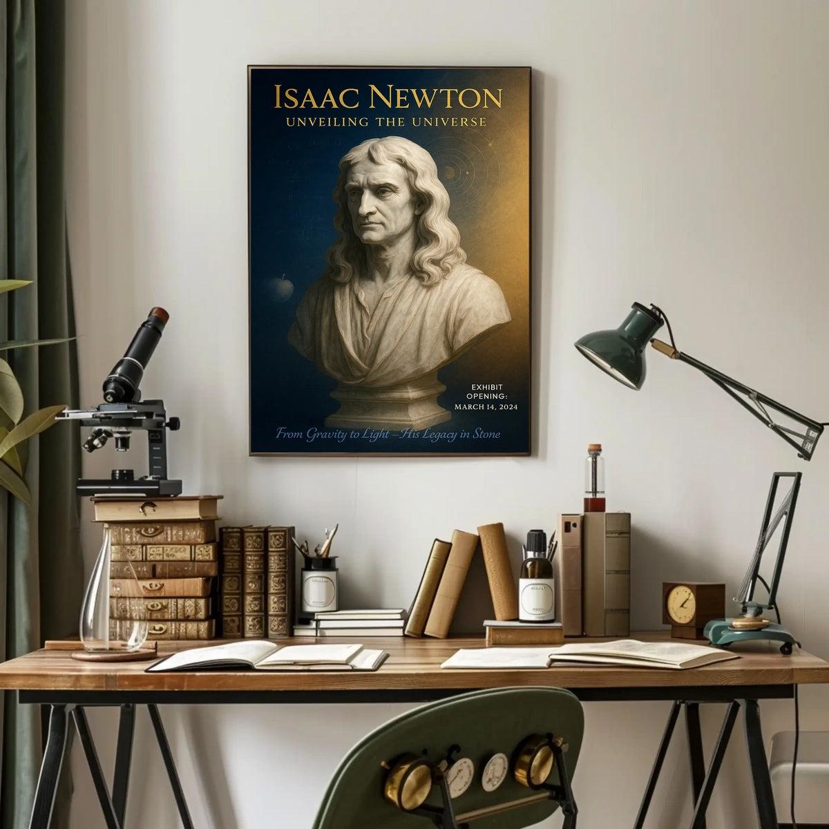 Isaac Newton Unveiling the Universe Poster