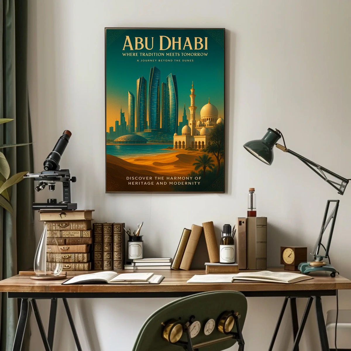 Abu Dhabi Architectural Marvel Travel Poster