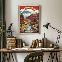 West Virginia Vintage Travel Illustration Poster