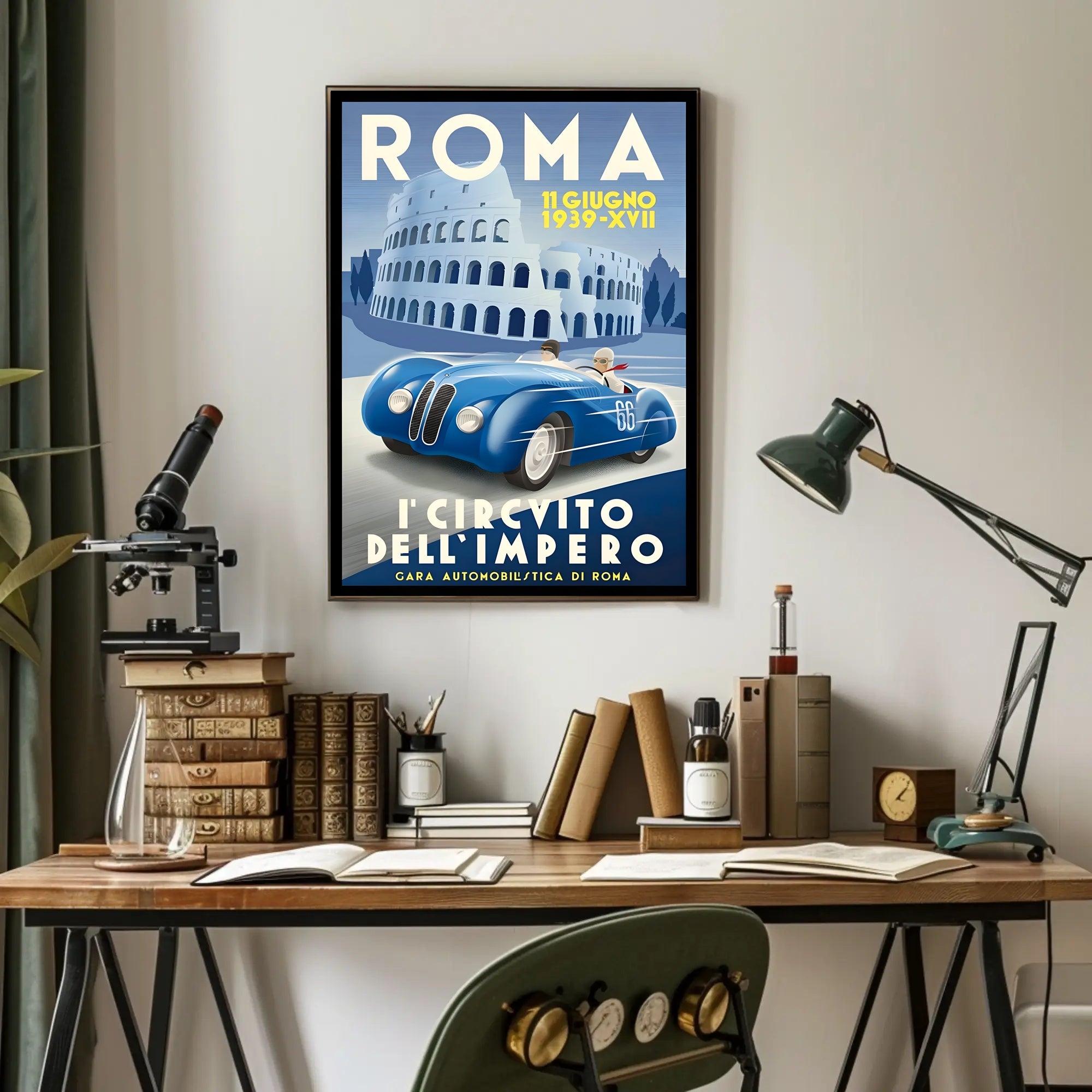 Historic Rome Car Race Poster
