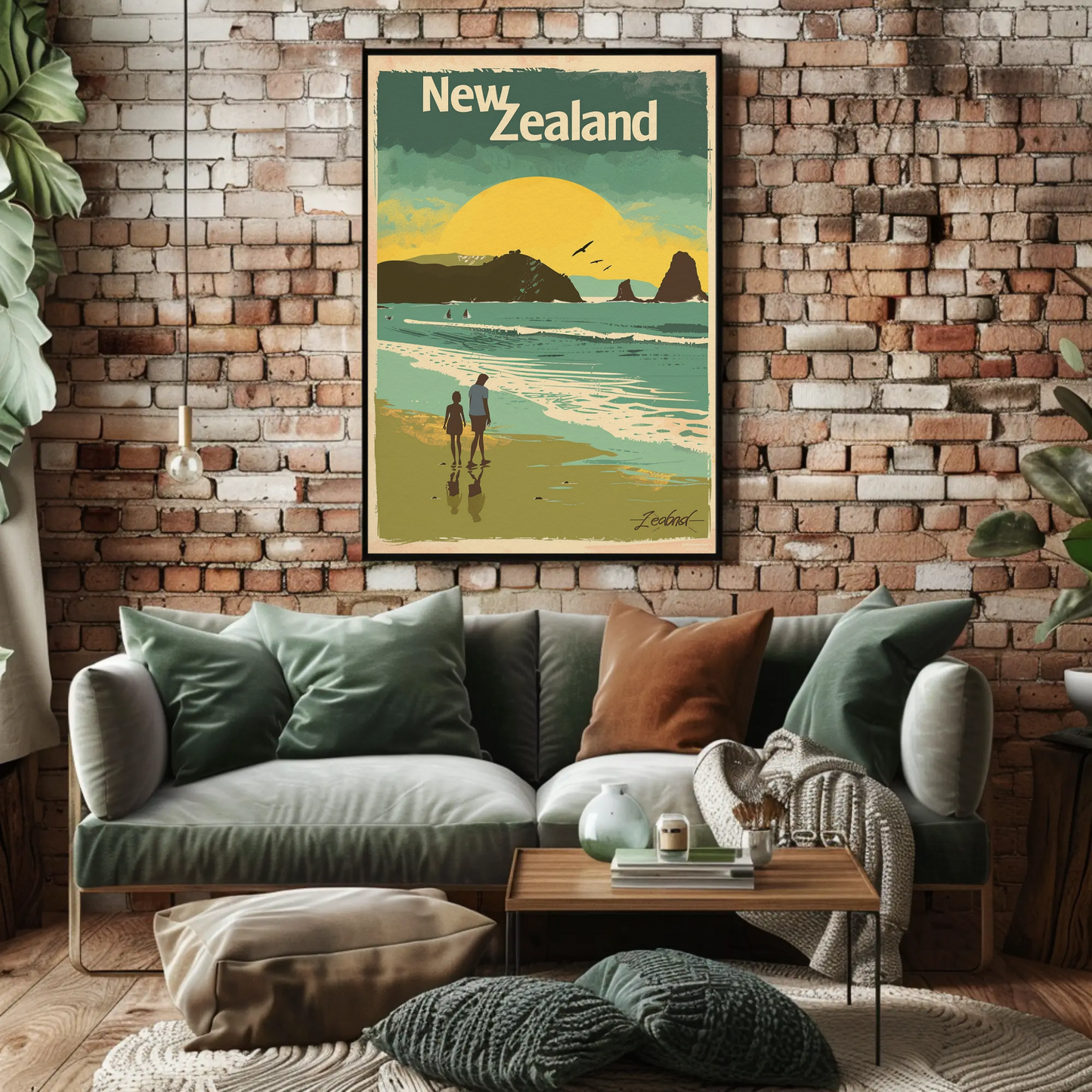 New Zealand Vintage Travel Poster