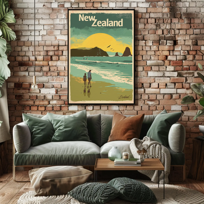 New Zealand Vintage Travel Poster