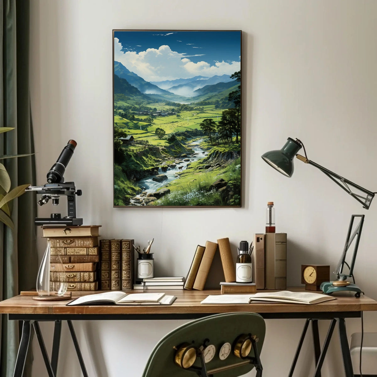 Serene Valley Landscape Poster