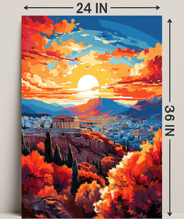 Athenian Sunset Poster