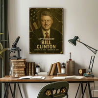 Bill Clinton 42nd President of the United States Damaged Photograph Poster