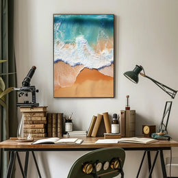 Ocean Waves And Sandy Shore Poster