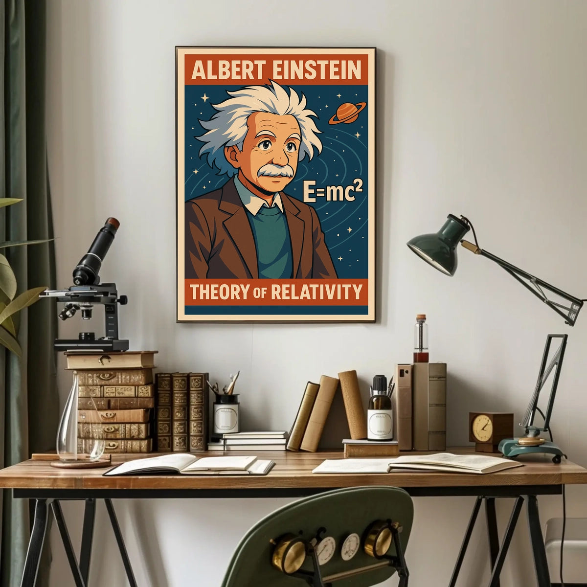 Albert Einstein Relativity Vintage Cosmic Science Inspiration Timeless Iconic Wall Art Poster