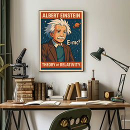 Albert Einstein Relativity Vintage Cosmic Science Inspiration Timeless Iconic Wall Art Poster