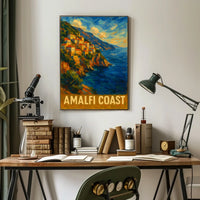 Amalfi Coast Poster Wall Art For Coastal Home Decor