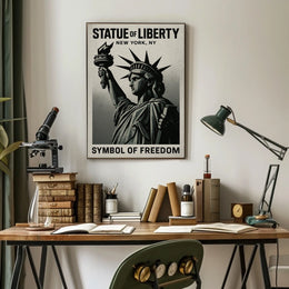 Statue of Liberty Vintage Art in Cultural or Heritage Poster