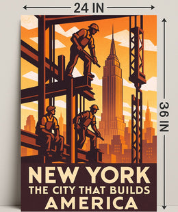 New York The City That Builds America Poster PosterGoat