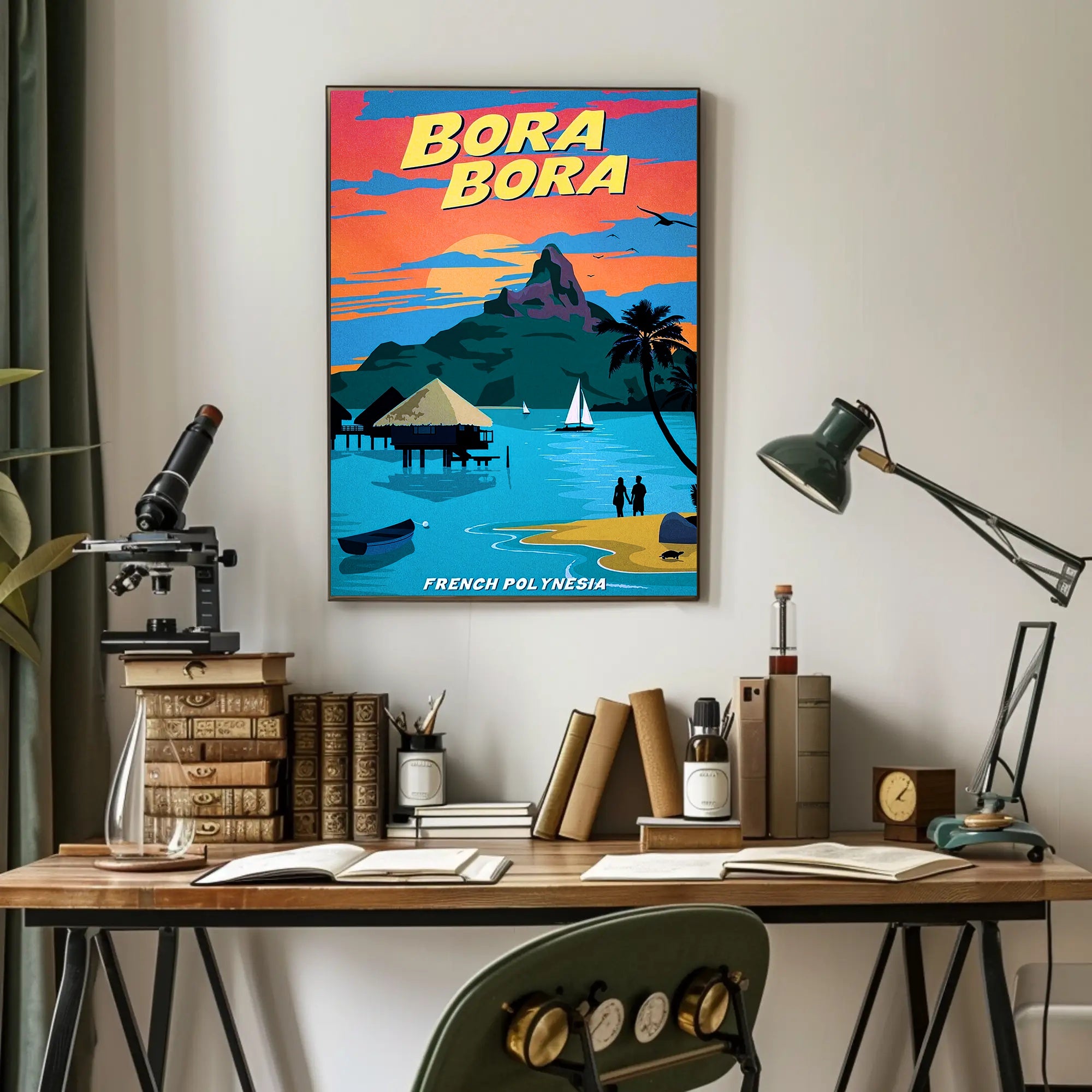 Bora Bora Romance Vintage Travel Poster PosterGoat