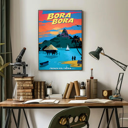 Bora Bora Romance Vintage Travel Poster PosterGoat