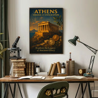 Athens Heritage Vintage Poster: Ancient Greek Inspiration