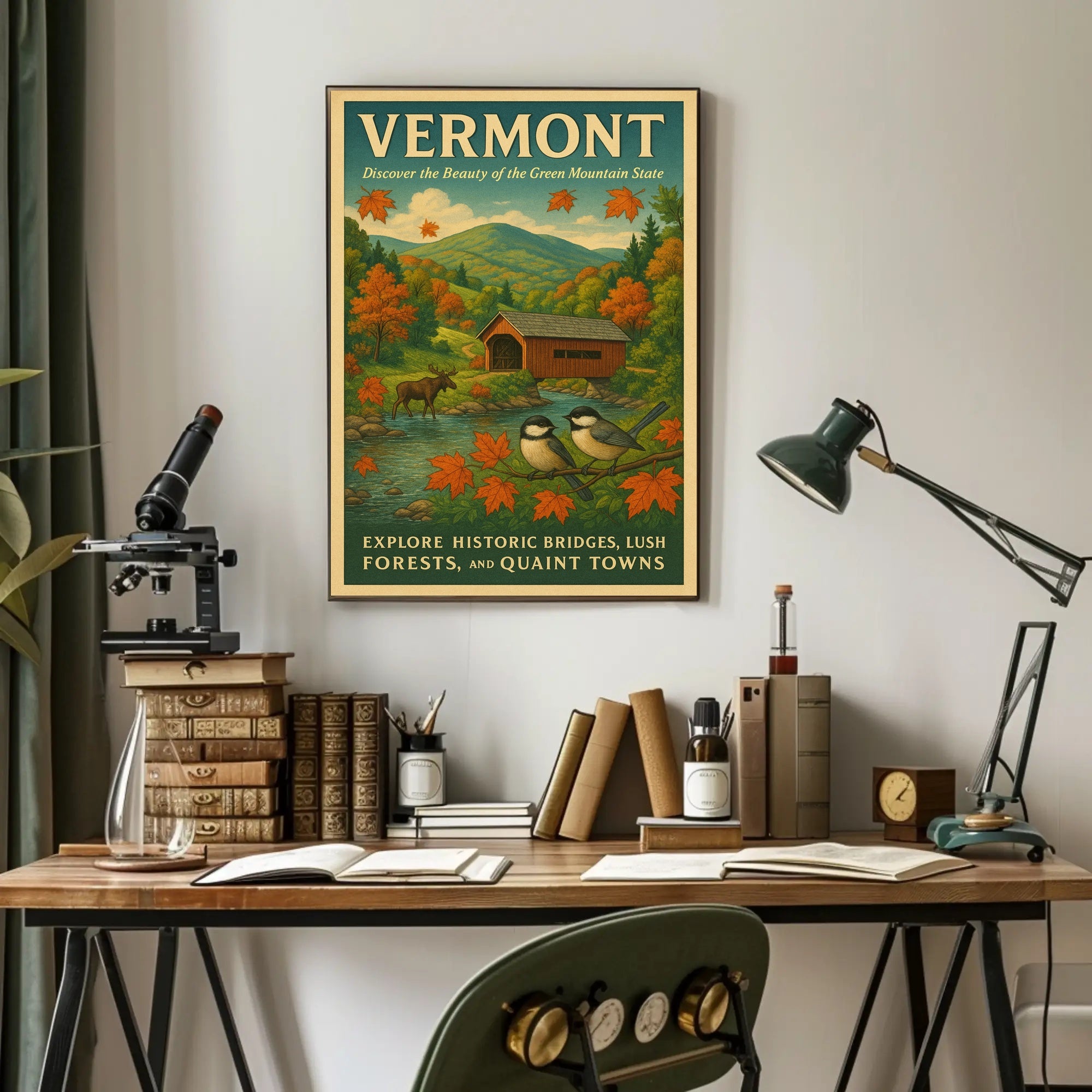 Vermont Charm Wall Art Poster Decor