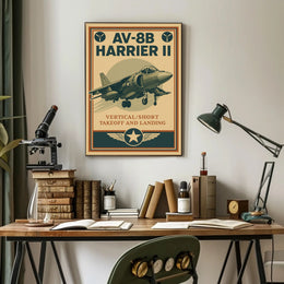 AV-8B Harrier II Retro Military Recruitment Poster