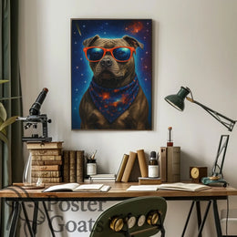 Stylish Cosmic Pup Space or Astronomy Poster