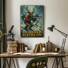 Reindeer Biathlon Poster