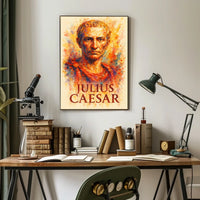 Julius Caesar Roman History Watercolor Art Poster