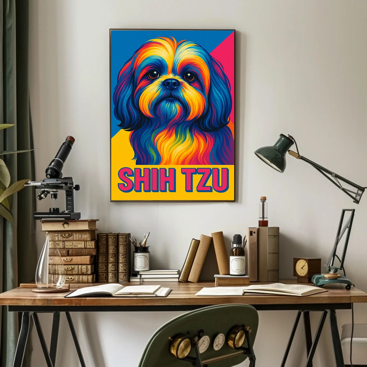 Vibrant Shih Tzu Portrait Poster