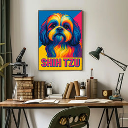Vibrant Shih Tzu Portrait Poster
