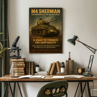 M4 Sherman Vintage Poster Military Tank Print
