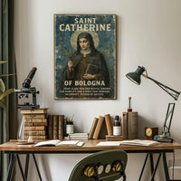 Saint Catherine of Bologna Vintage Religious Art Poster