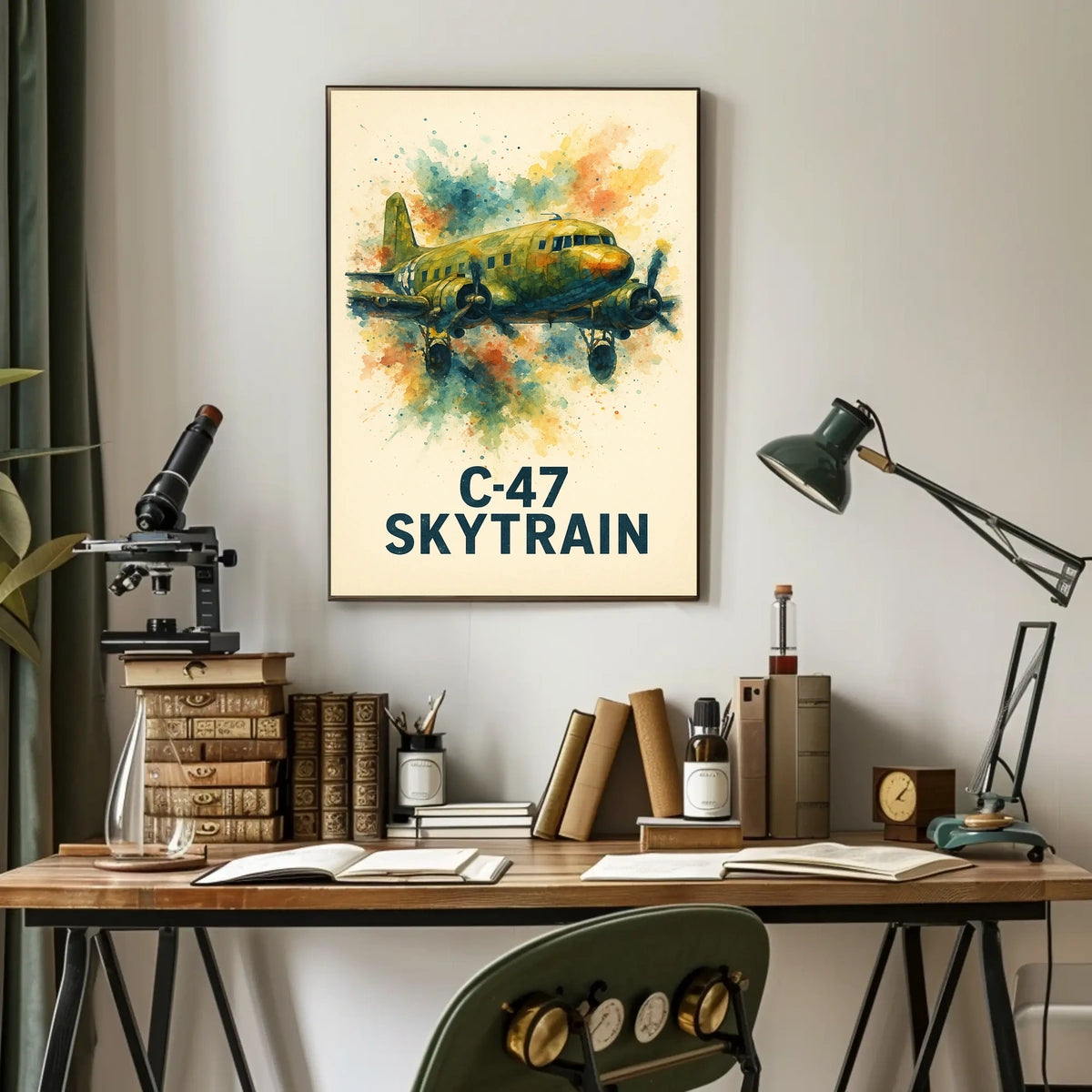 C-47 Skytrain WWII Aviation Art Poster Print