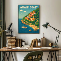Amalfi Coast Poster Wall Art For Coastal Decor And Travel