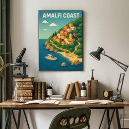 Amalfi Coast Poster Wall Art For Coastal Decor And Travel