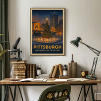 Pittsburgh Bridges Of Winter Poster