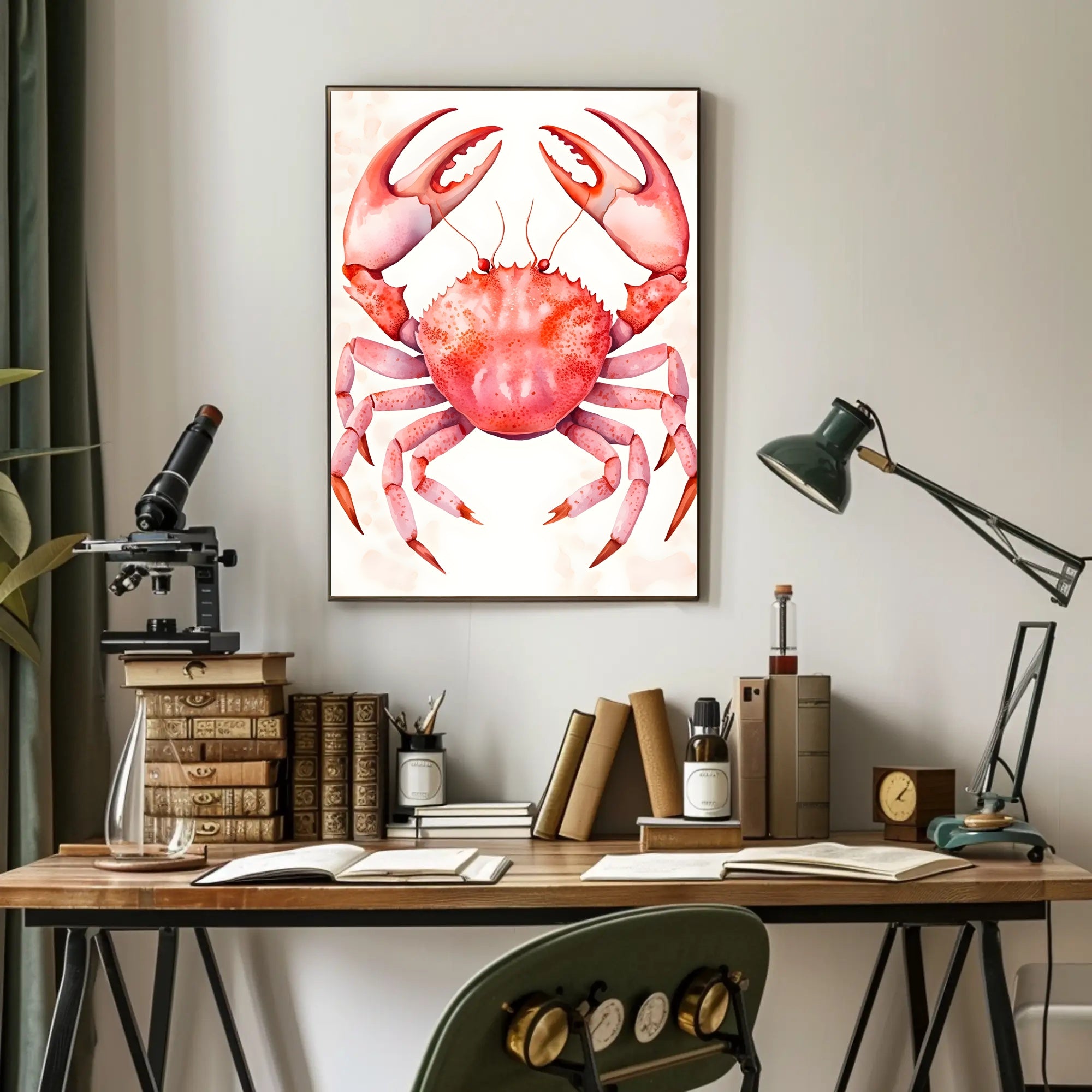 Crab Poster Vibrant Coastal Wall Art Print
