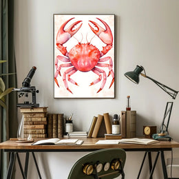 Crab Poster Vibrant Coastal Wall Art Print