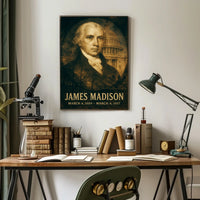 James Madison 4th President of the United States Double Exposure Poster