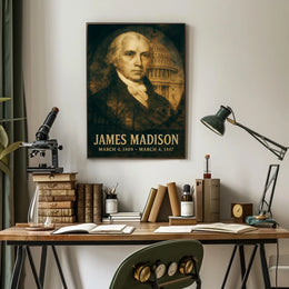 James Madison 4th President of the United States Double Exposure Poster